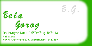 bela gorog business card